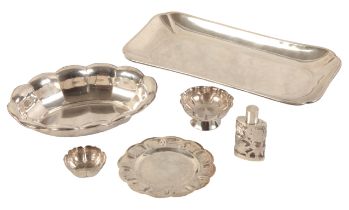 A MEXICAN STERLING SILVER DRESSING TABLE TRAY