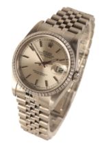 ROLEX OYSTER PERPETUAL DATEJUST: A GENTLEMAN'S STAINLESS STEEL WRISTWATCH