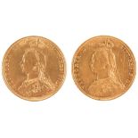 TWO 1887 QUEEN VICTORIA GOLD SOVEREIGNS