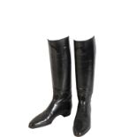 PEAL & CO, LONDON: A PAIR OF BLACK LEATHER RIDING BOOTS