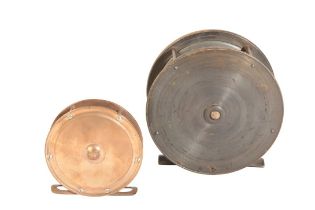 G. LITTLE & CO.,LONDON: A BRASS PLATE WIND SALMON REEL