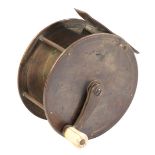 CHEVALIER, BOWNESS & SON, LONDON: A BRASS WINCH FLY REEL