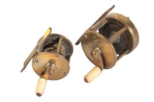 A BRASS WINCH FISHING REEL