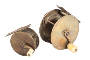 J BERNARD, LONDON: A BRASS WINCH FISHING REEL