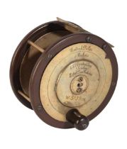 EATON & DELLER, LONDON: A BRASS & EBONITE SALMON FLY REEL