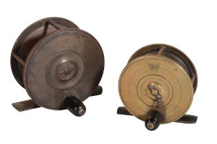 HOGG, EDINBURGH: A BRASS PLATE WIND SALMON REEL