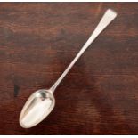 A GEORGE II SILVER OLD ENGLISH PATTERN BASTING SPOON