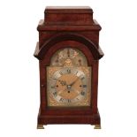 A QUEEN ANNE WALNUT MANTEL CLOCK BY JOHN MARTIN, LONDON