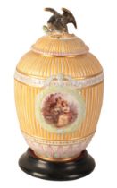A 19TH CENTURY KPM PORCELAIN VASE AND COVER