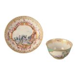 A MEISSEN STYLE PORCELAIN CUP AND SAUCER
