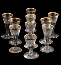 A SET OF TEN LATE 18TH CENTURY STYLE GLASSES