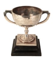 A SILVER HORSE RACING TROPHY AWARDED TO THE WINNER OF THE CATTISTOCK HUNT POINT TO POINT 1926 NAVAL