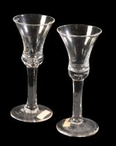 TWO SIMILAR 18TH CENTURY ENGLISH WINE GLASSES