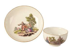 A MEISSEN PORCELAIN CUP AND SAUCER