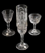A GROUP OF FOUR CUT AND ENGRAVED GLASSES