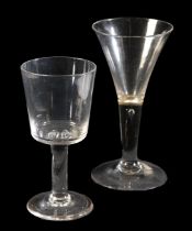 A MID 18TH CENTURY ENGLISH GLASS GOBLET