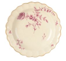 A WORCESTER PORCELAIN SMALL PLATE