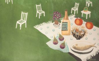*MARY FEDDEN (1915-2012) A study of a picnic for the cover of the Glyndebourne Festival programme