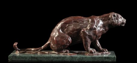 *MARK CORETH (b. 1958) The 'Leopard in motion series: Leopard Moving Off'