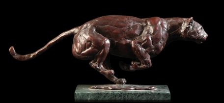 *MARK CORETH (b. 1958) The 'Leopard in motion series: Galloping Leopard'
