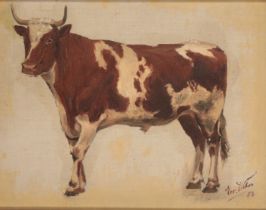 ERNST WEBER (19th/20th Century) Two studies of cows
