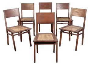 PIERRE JEANNERET (1896-1967) FOR CHANDIGARH: A SET OF SIX TEAK CHAIRS PJ-010512T