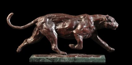 *MARK CORETH (b. 1958) The 'Leopard in motion series: Loping Leopard'