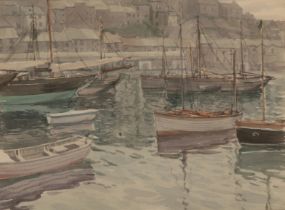 WILLIAM E. WILLATS (fl. 1921-1939) 'Grey Day in Harbour'