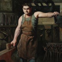 *TOBY WIGGINS (b. 1972) 'Simon Grant Jones - Blacksmith'