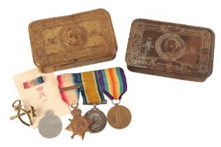 A 1914 STAR BAR TRIO TO PTE BENNETT 1/HAMPSHIRE REGT