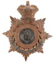A VICTORIAN OXFORDSHIRE LIGHT INFANTRY OFFICERS HELMET PLATE BADGE