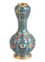 A CHINESE CLOISONNE LOBED VASE