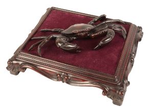 A RARE JAPANESE HARDWOOD MODEL OF A CRAB