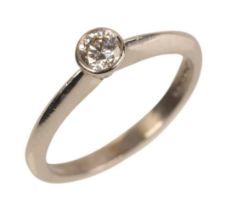 A MAPPIN & WEBB PLATINUM DIAMOND SOLITAIRE RING