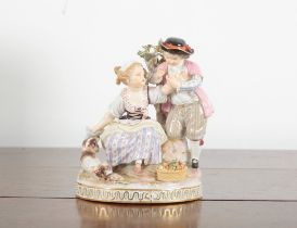 A MEISSEN PORCELAIN FIGURE GROUP â€˜THE LETTERâ€™