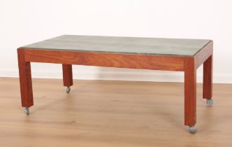 A MID-CENTURY TEAK COFFEE TABLE