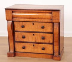 AN APPRENTICES' MINIATURE SATINWOOD CHEST OF DRAWERS