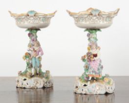 A PAIR OF DRESDEN PORCELAIN COMPORTS