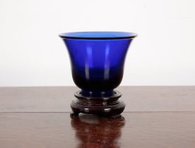 A CHINESE PEKING BLUE GLASS BOWL