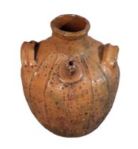 AN 18TH CENTURY TERRACOTTA FLAGON