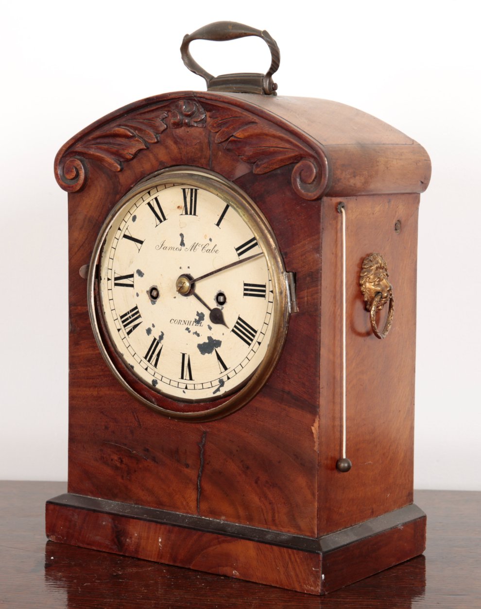 AN EARLY 19TH CENTURY MAHOGANY MANTEL CLOCK INSCRIBED JAMES MCCABE OF LONDON - Image 2 of 2