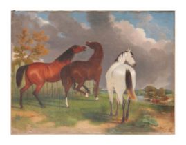 ENGLISH NAIVE SCHOOL, LATE 19TH/EARLY 20TH CENTURY Three horses