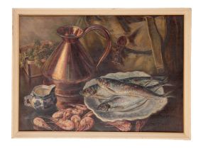ALBERT JACKSON (20TH CENTURY) A still life with fish