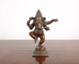 A SMALL BRONZE FIGURE OF GANESH