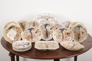 AN EARLY 19TH CENTURY CROWN DERBY BONE CHINA PART DINNER SERVICE