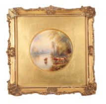 JOHN STINTON (1854-1956) A Royal Worcester porcelain plaque