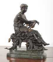 A FRENCH CAST BRONZE ALLEGORY OF STUDY