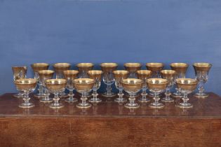 A COLLECTION OF ITALIAN PARCEL GILT GLASSWARE