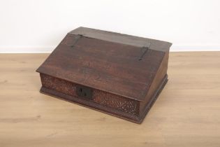 AN OAK "BIBLE" BOX