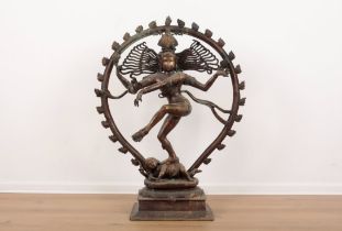 A LARGE SOUTH EAST ASIAN BRONZE SHIVA NATARAJA